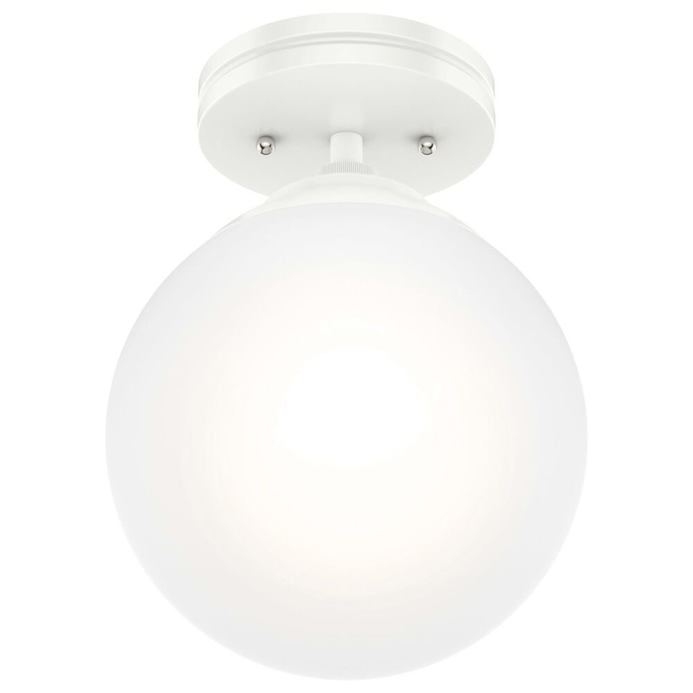 Hunter Hepburn 1-Light Semi-Flush Mount in Matte White, , large