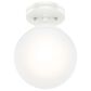 Hunter Hepburn 1-Light Semi-Flush Mount in Matte White, , large