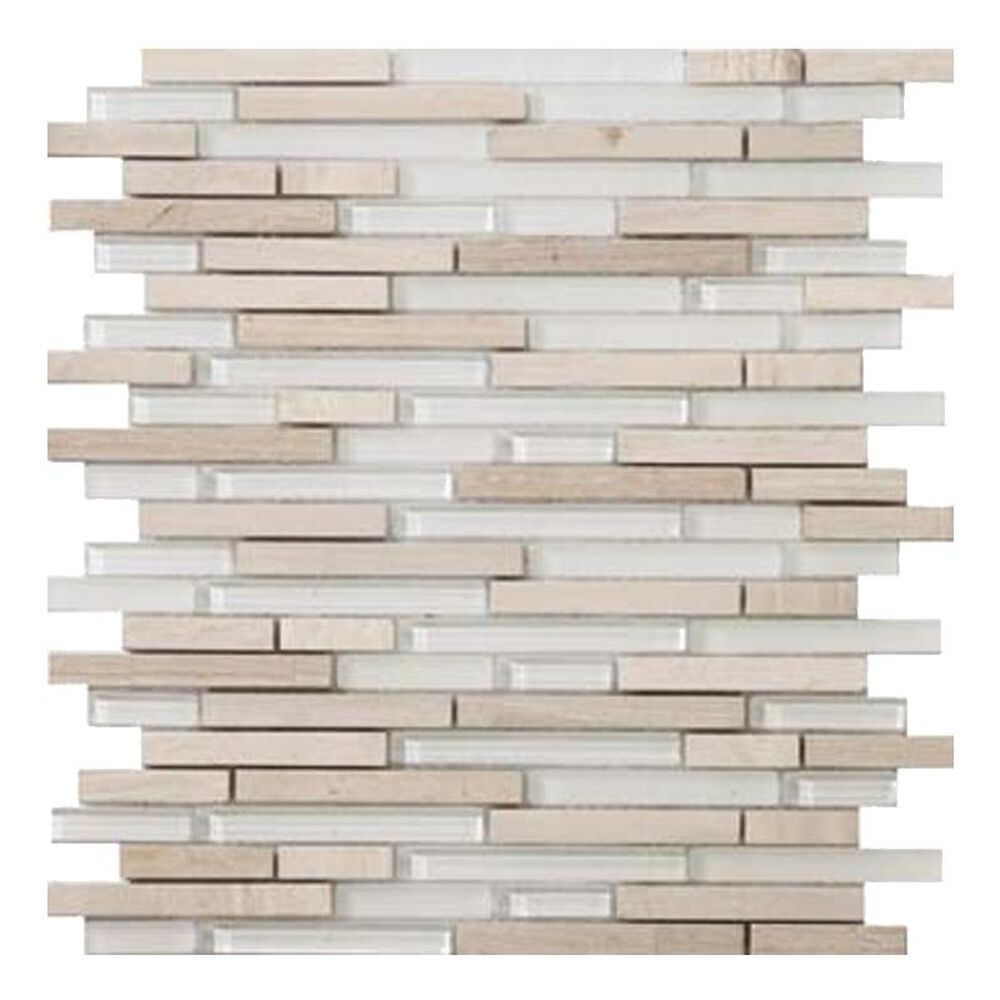 Emser Lucente Stone Blends Andrea 13" x 13" Glass and Stone Mosaic Sheet, , large