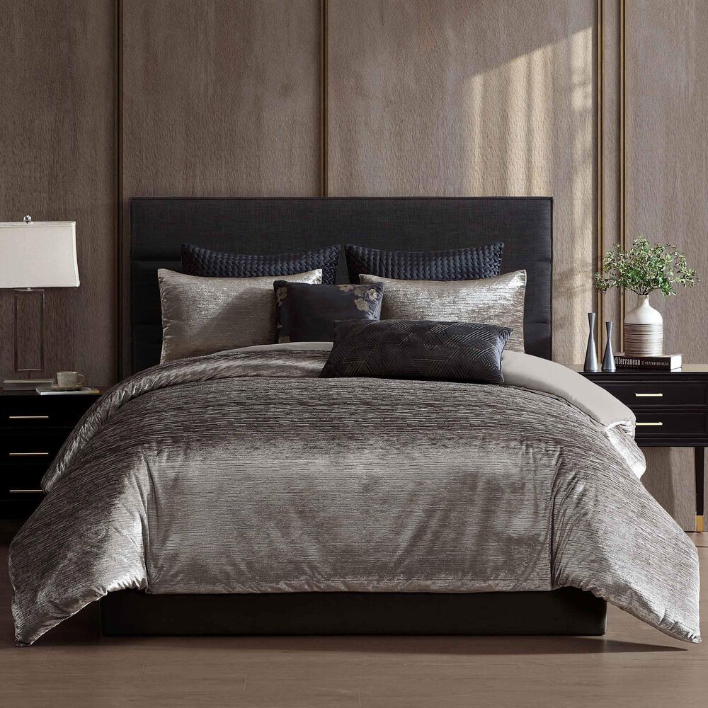 Hallmart Collectibles Shirley 9-Piece King Comforter Set in Silver, , large