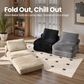 HOMLUX Convertible Sleeper Chair with Pillow and Back Support in Beige, , large