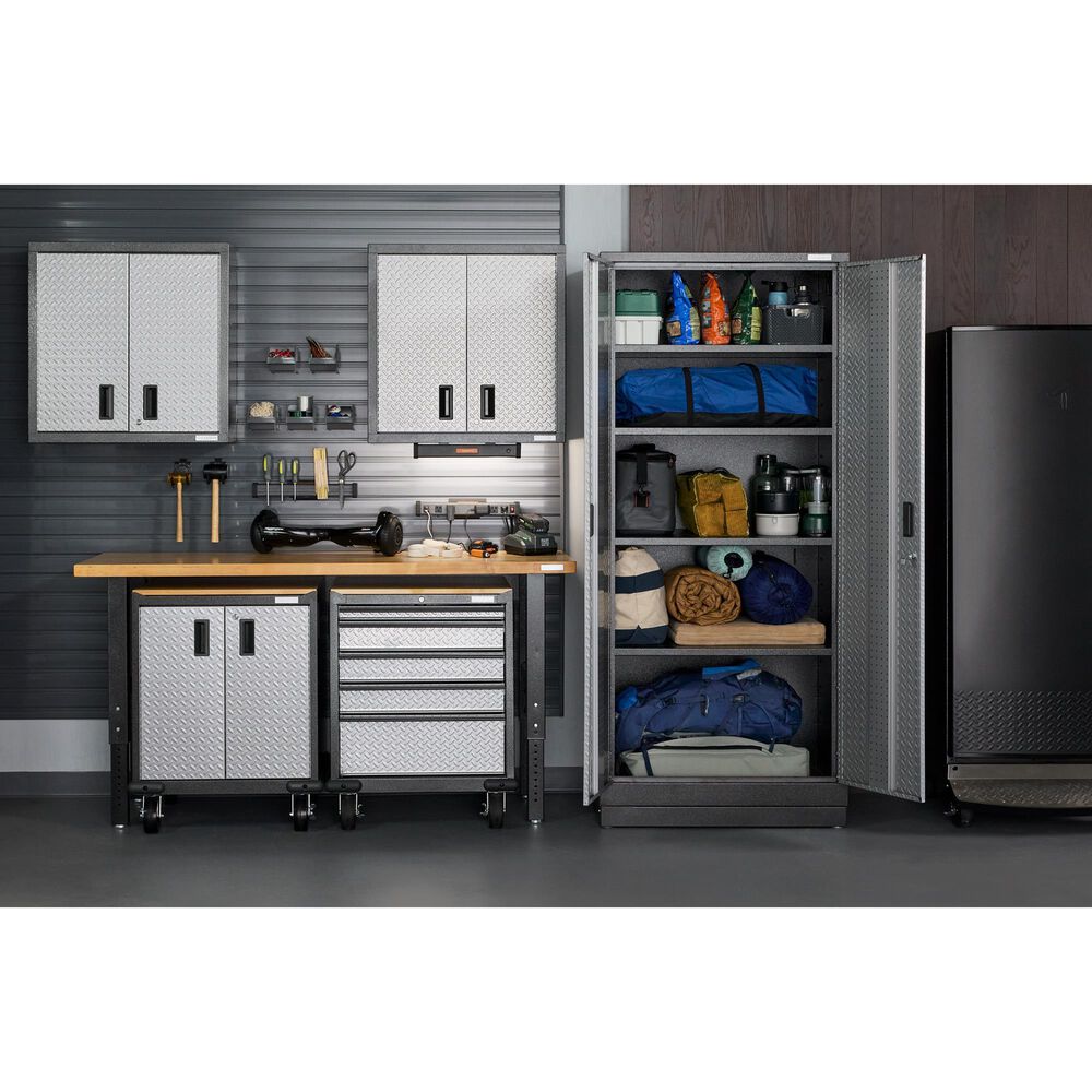 Gladiator Premier 84" Tall Cabinet in Silver Tread, , large