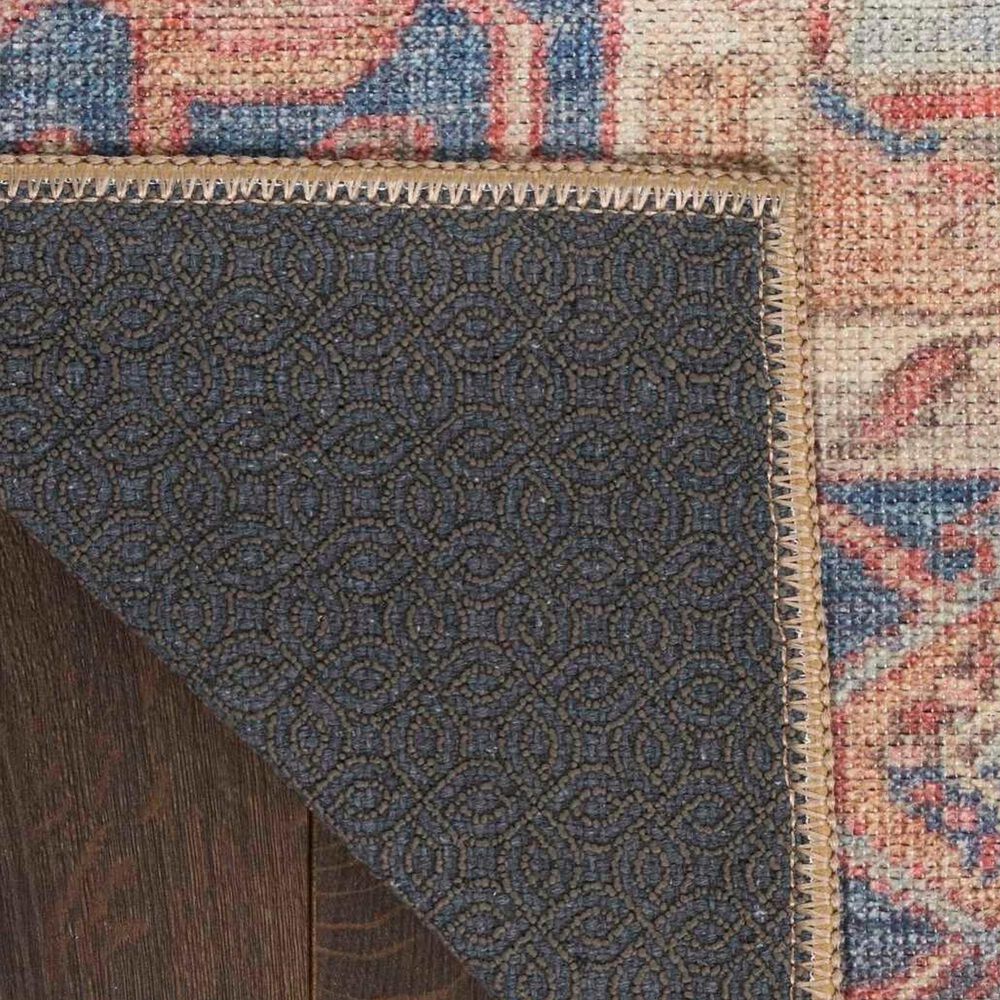 Nourison Vintage Washables Blue and Coral 7'10" x 9'10" Area Rug, , large