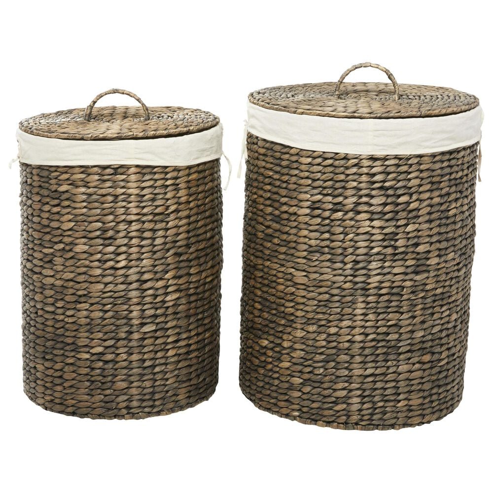 Maple and Jade Storage Basket with Liner and Matching Tops in Dark Brown (Set of 2), , large