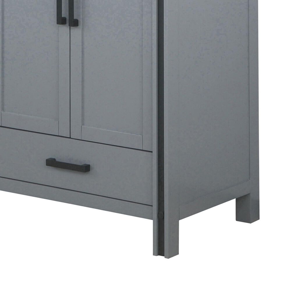 Lexora Home Ziva 60&quot; Double Bathroom Vanity in Dark Grey with 2 cm White Quartz Top and Rectangular Sinks, , large