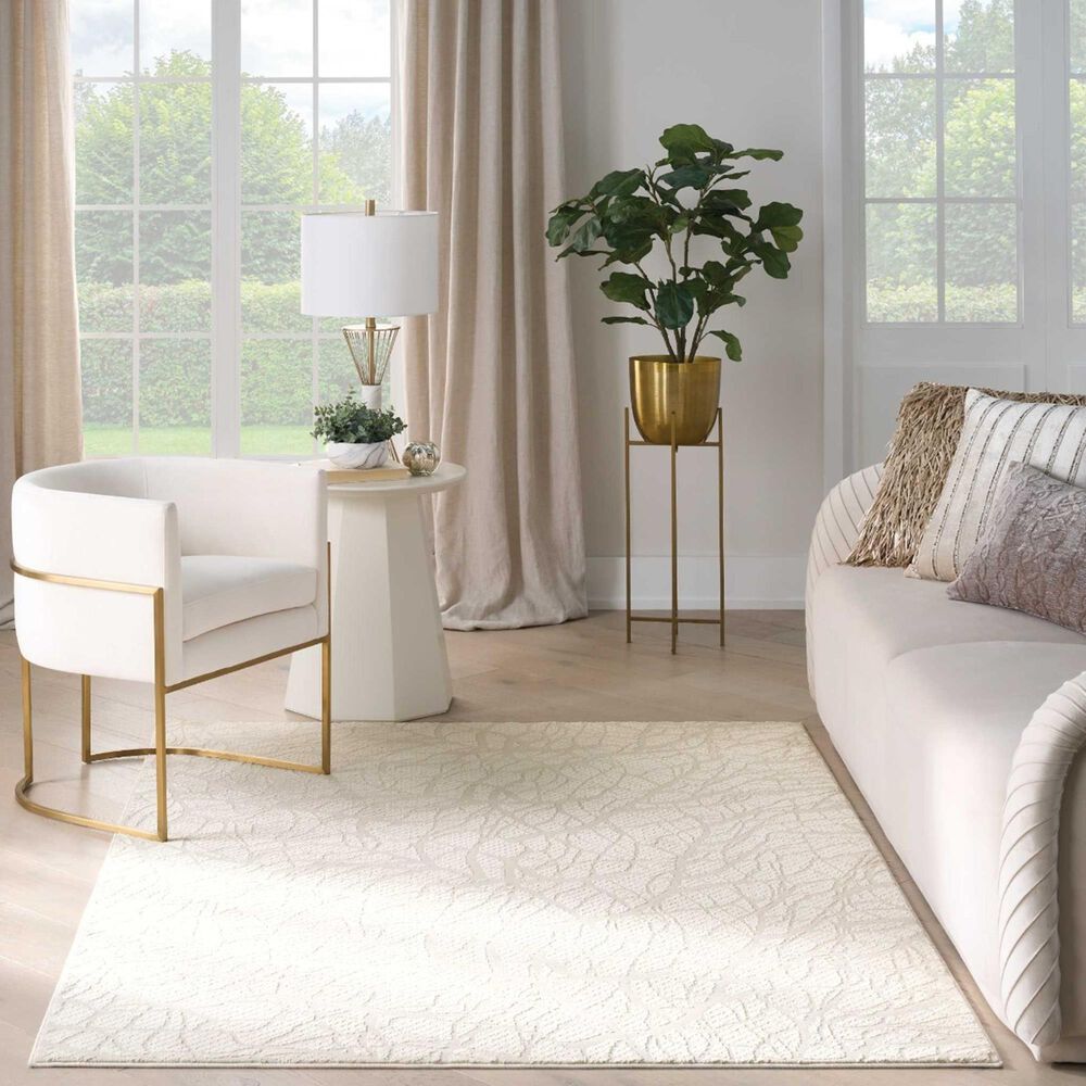 Nourison Desire Beige 5&#39;3&quot; x 7&#39;3&quot; Area Rug, , large