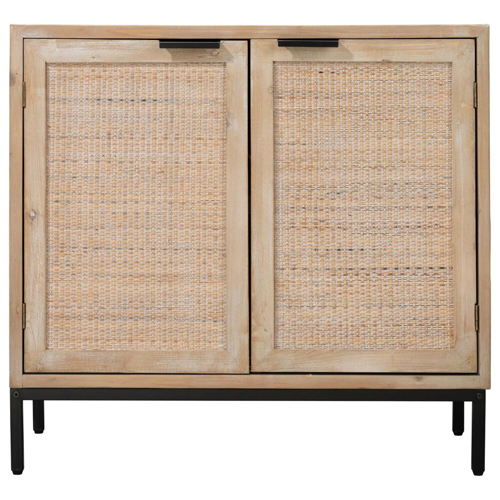 Splendor Living Milford 2-Door Accent Cabinet in Natural Wash and Black, , large