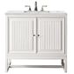 James Martin Vanities Athens 36" Single Bathroom Vanity in Glossy White with 3 cm Ethereal Noctis Quartz Top and Rectangular Sink, , large