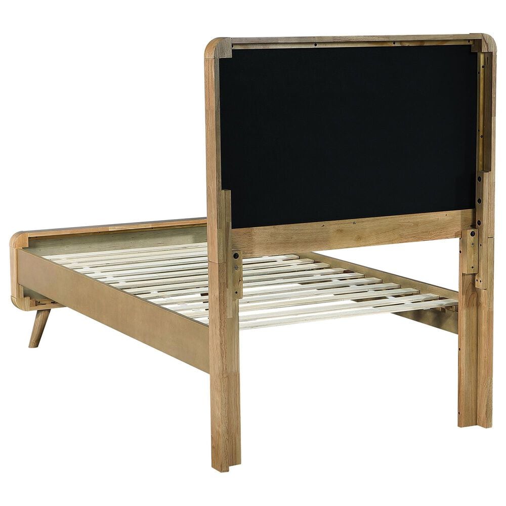 Pacific Landing Robyn Twin Upholstered Platform Bed in Cool Beige and Light Ash, , large