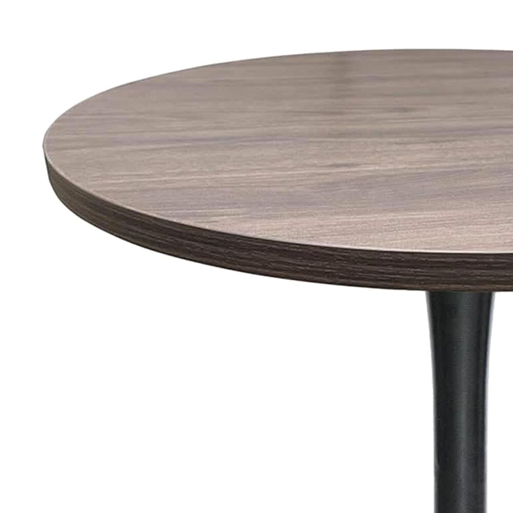 Leisuremod LeisureMod Bristol Dining table, Black Base with 27 Round Dark Walnut MDF top, , large