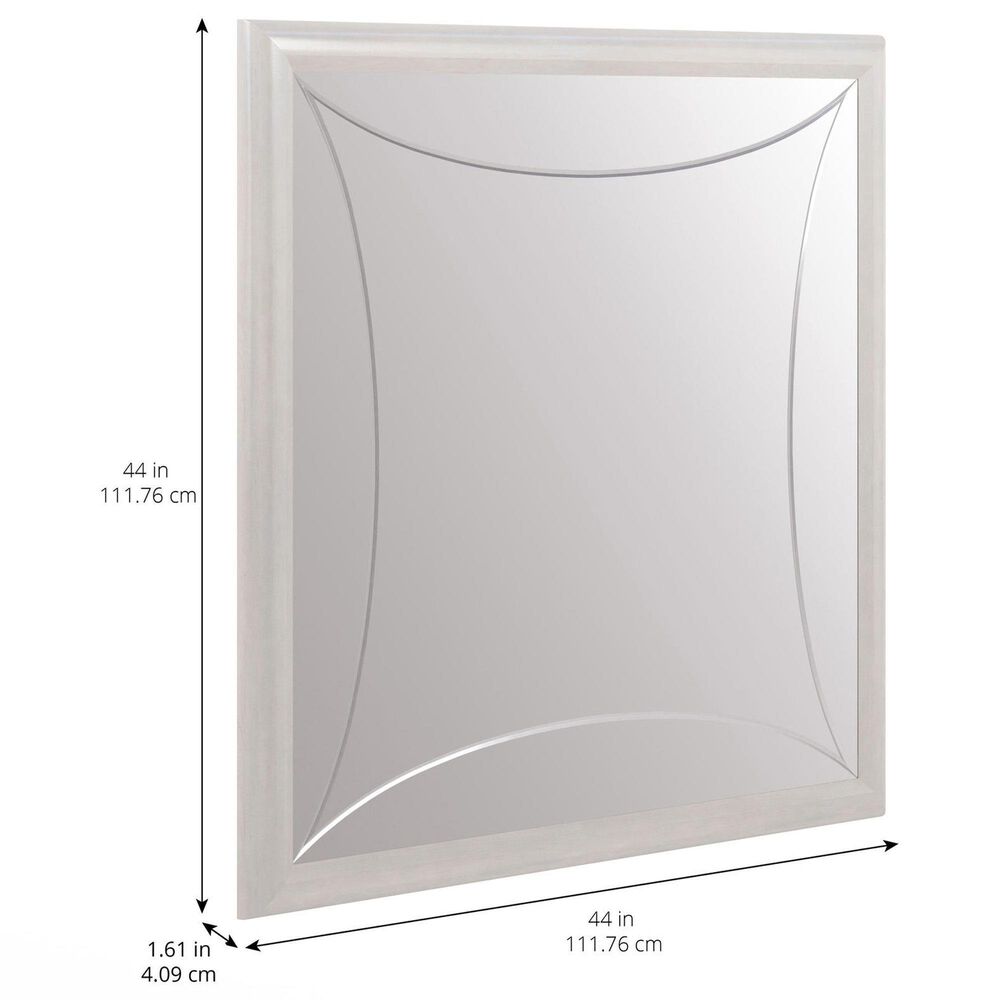 Vantage Mezzanine Mirrored 6 Drawer Dresser and Mirror in Dove Gray, , large
