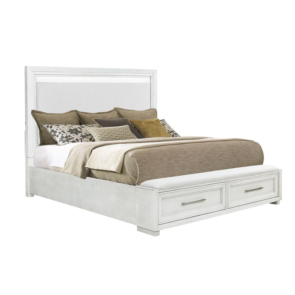 Sasha Lee 5-Piece King Storage Bedroom Set in Brushed White, , large
