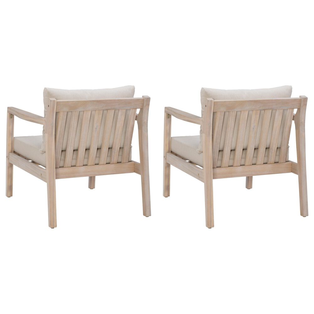Linon Home Decor Teagon Patio Arm Chair in Beige (Set of 2), , large