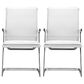 Zuo Modern Lider Plus Conference Chair in White and Silver (Set of 2), , large