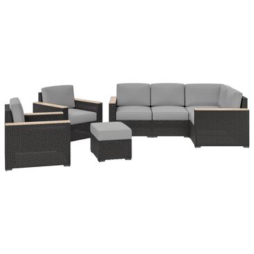 Homestyles Boca Raton 4-Piece Patio Sectional in Brown, , large