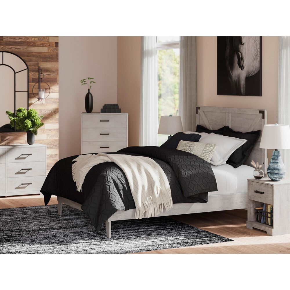 Ashley Shawburn Queen Platform Bed in Light Gray, , large