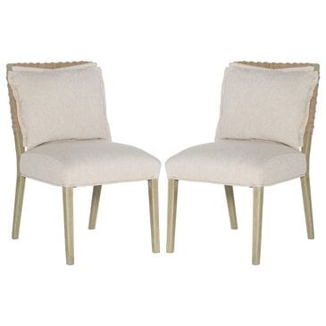 Hooker Furniture Surfrider Woven Back Side Chair with Beige Cushion in Driftwood (Set of 2), , large