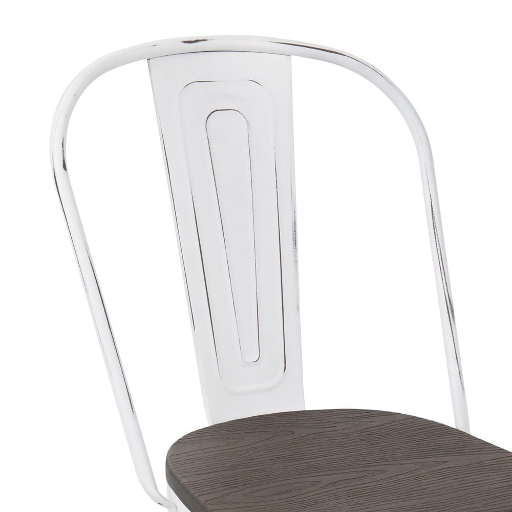 Lumisource Oregon Stackable Dining Chair in Esoressi/Vintage White &#40;Set of 2&#41;, , large