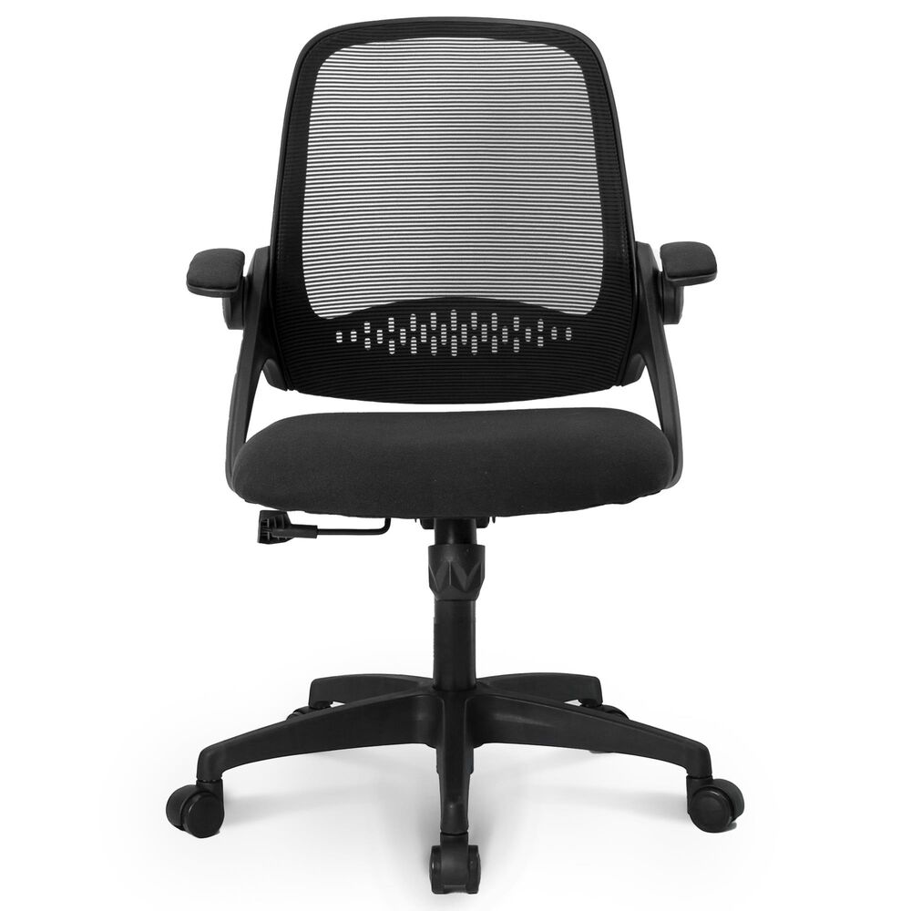 HOMLUX Swivel Ergonomic Office Chair with Flip Up Arms in Black, , large