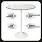 Leisuremod LeisureMod Verve Collection Modern Bar Height Table White Base with 27 Round Marble White Sintered Stone Top, , large