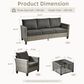 HOMLUX 4-Piece Outdoor Sofa Set in Black, , large