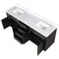 Lexora Home Abbey 80" Double Bathroom Vanity in Brown Oak with 2 cm White Carrara Marble Top and Rectangular Sinks, , large