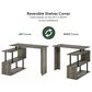 HOMLUX 3-Tier Shelves L-Shape Computer Desk in French Oak Grey and Black, , large