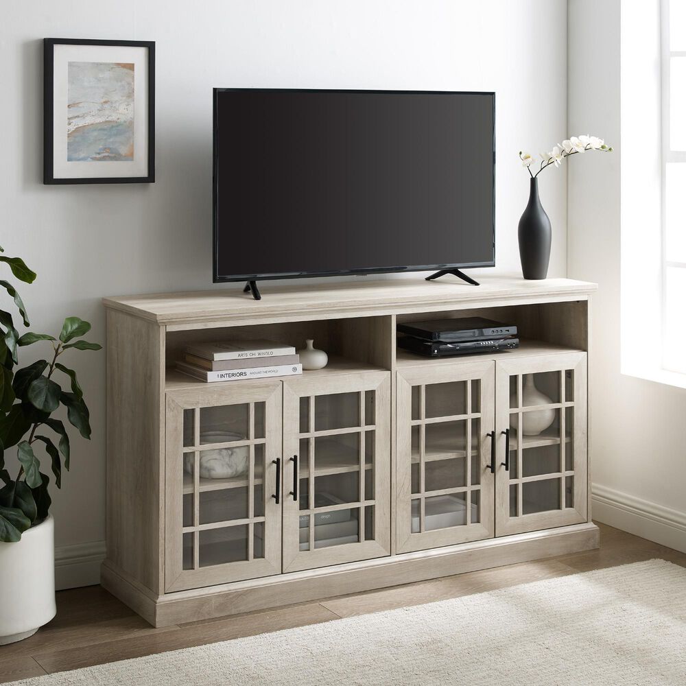 Walker Edison 58&quot; TV Stand NF584DHDHBWO  in White Oak, , large