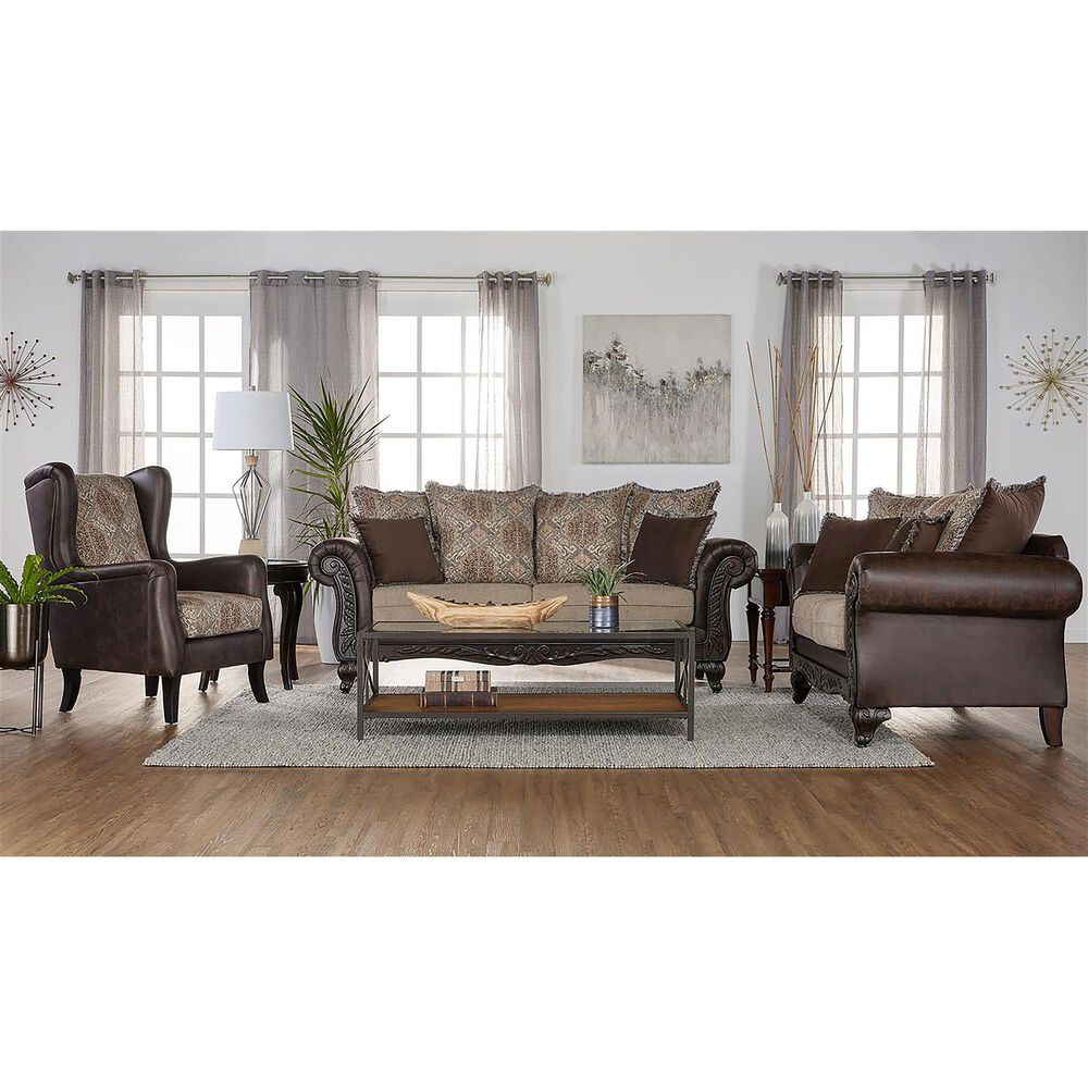 Coaster Elmbrook Wingback Accent Club Chair in Brown, , large