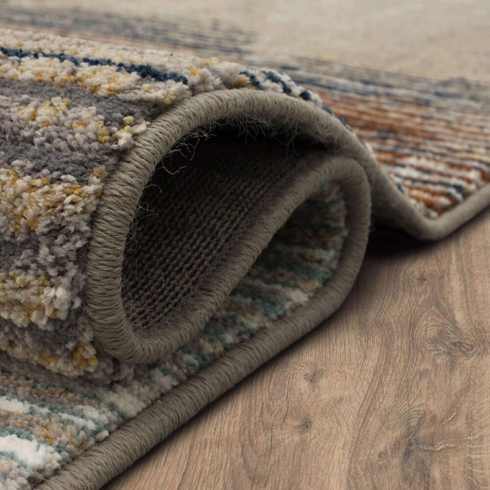 Karastan Epiphany Precarious Stria 2&#39;4&quot; x 7&#39;10&quot; Frost Grey Runner, , large
