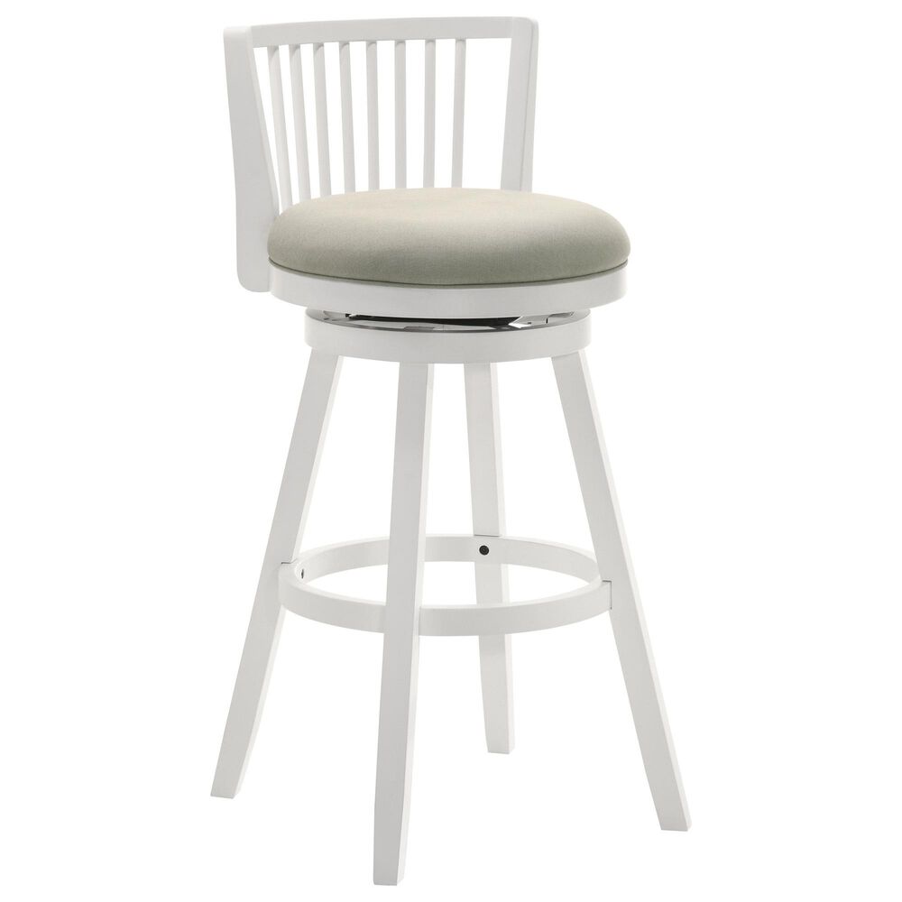 Armen Living Harper 30" Swivel Bar Stool in Matte White, , large