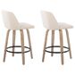LumiSource Toriano Swivel Counter Stool with Cream Noise Fabric Upholstery in Whitewashed and Black (Set of 2), , large