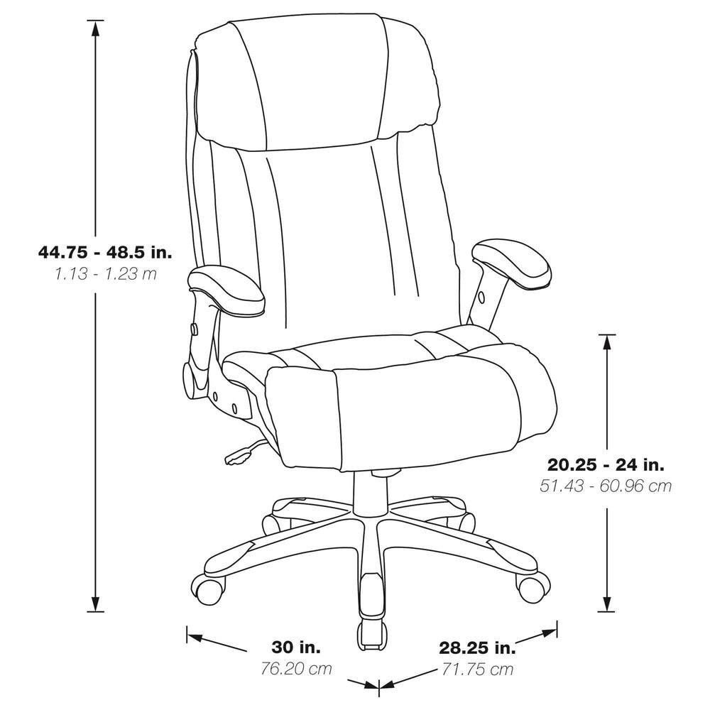 Valor Living Executive Chair with Flip Arms in Cocoa, , large