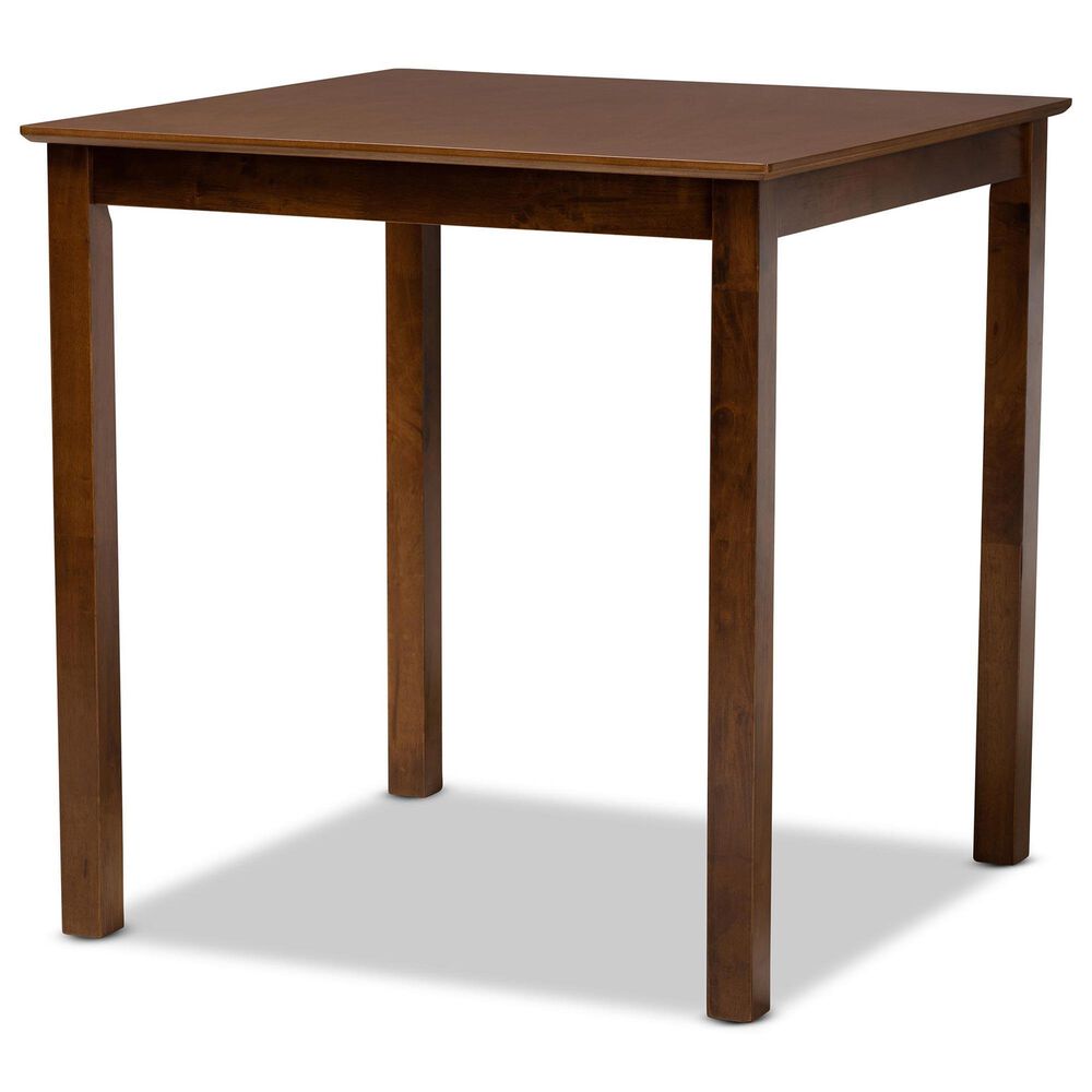 Baxton Studio Lenoir Counter Height Pub Table in Walnut Brown, , large
