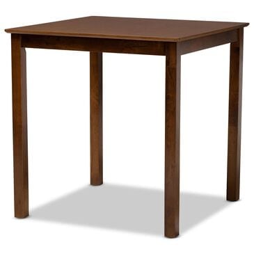 Baxton Studio Lenoir Counter Height Pub Table in Walnut Brown, , large