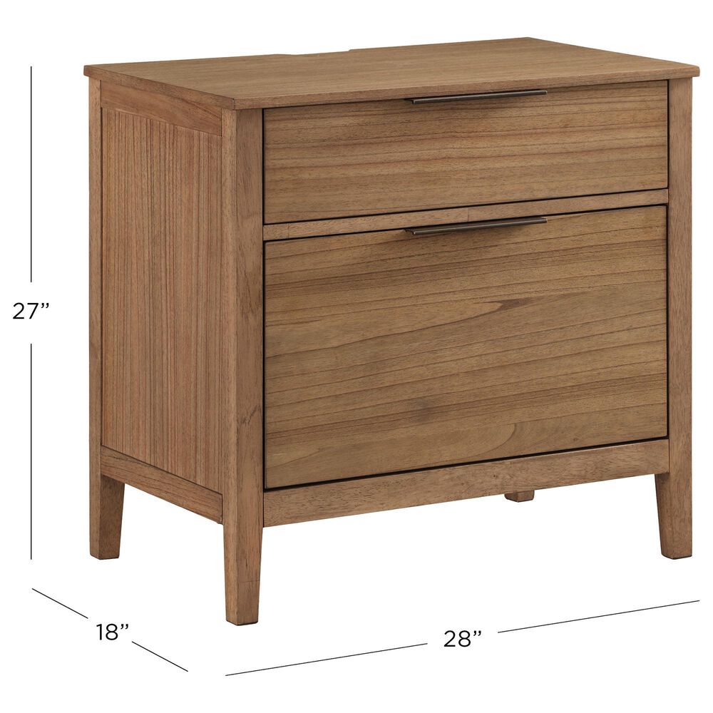 Riva Ridge Cyrus 2 Drawer Nightstand in Almond Bisque with AC Outlets, , large