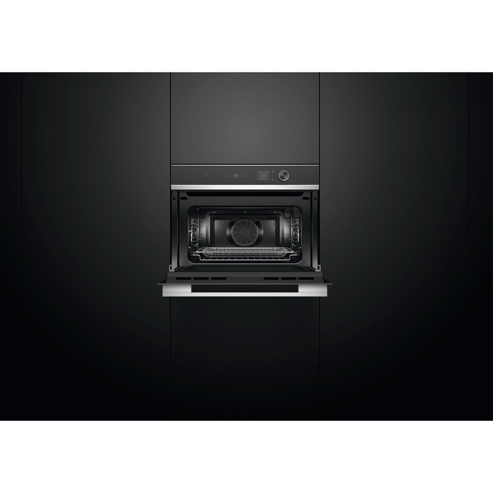 Fisher and Paykel Series 7 24" Contemporary Smart Compact Convection Speed Oven in Black, , large