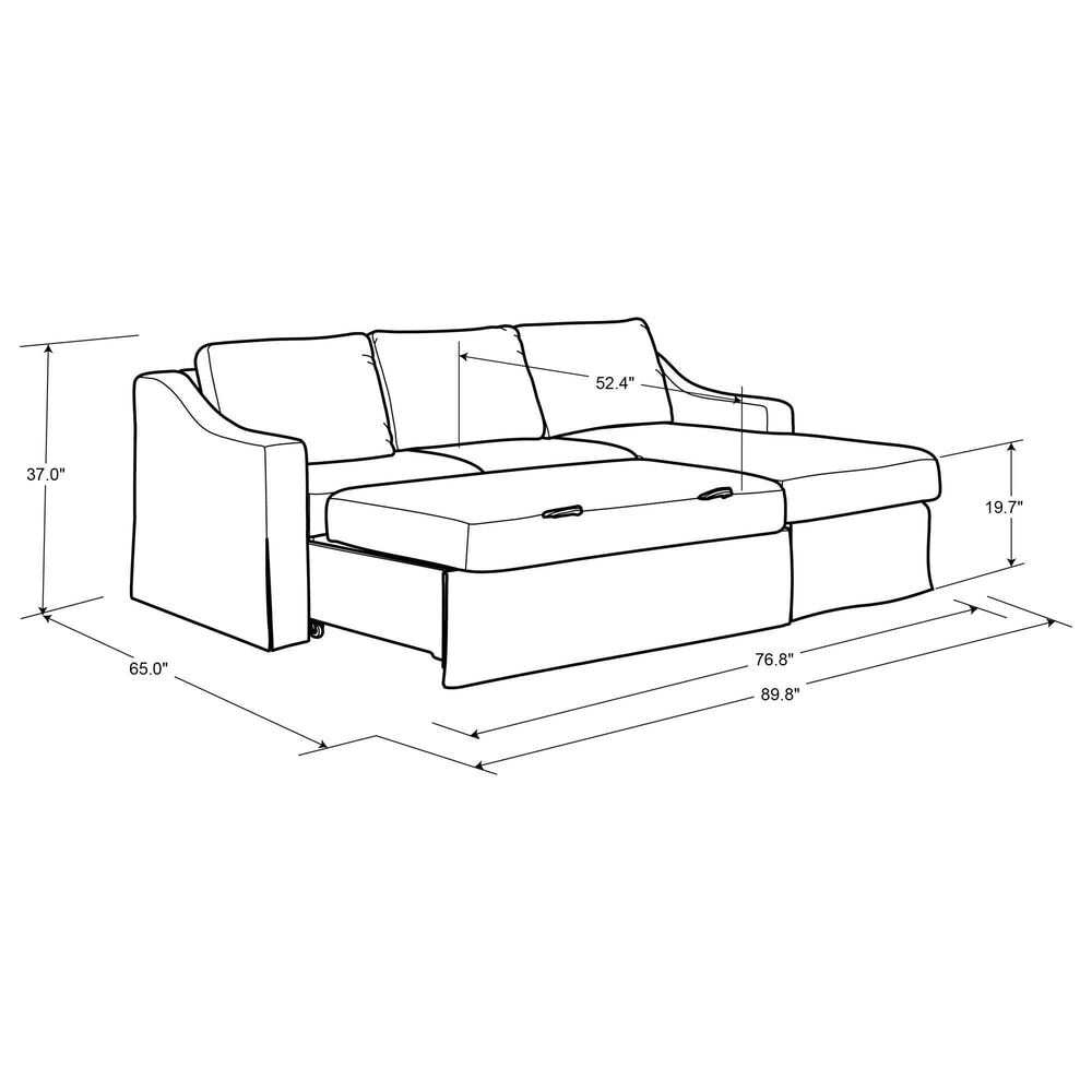 Lifestyle Solutions Haddington Stationary Convertible Sofa with Chaise in Linen, , large