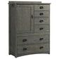 Hawthorne Furniture Oak Park 6 Drawer Chest with Door in Pewter, , large