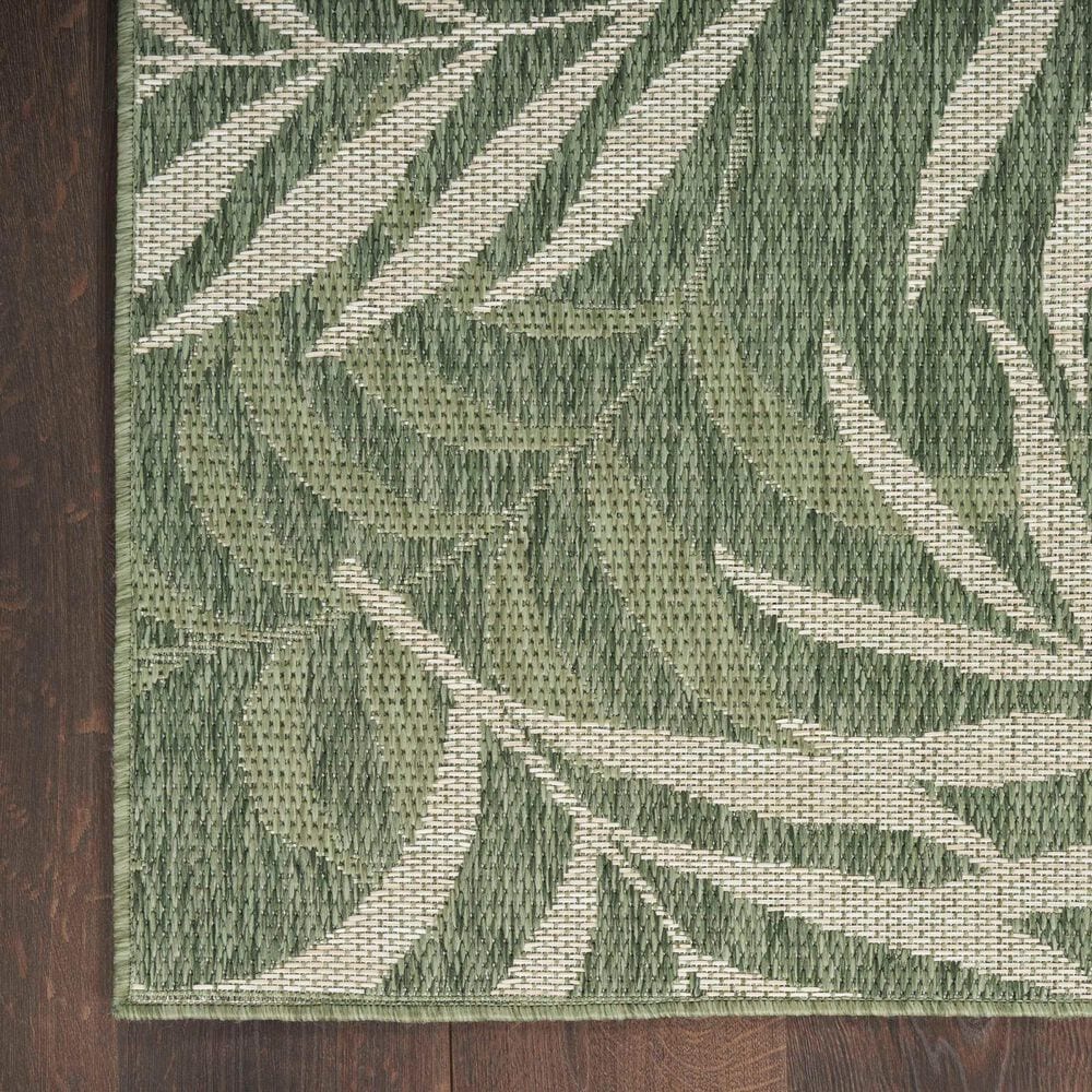 Nourison Garden Oasis GOA01 Green and Ivory 9&#39; x 12&#39; Indoor/Outdoor Area Rug, , large