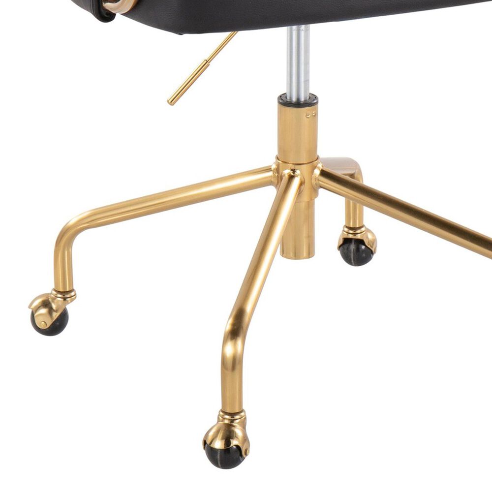 Lumisource Claire Task Chair with Black Cushion in Gold, , large
