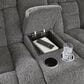 Ashley Foreside Double Reclining Loveseat with Console in Charcoal, , large