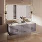 Lexora Home Geneva 60" Double Bathroom Vanity in Dark Grey with 2 cm White Carrara Marble Top and Rectangular Sinks, , large