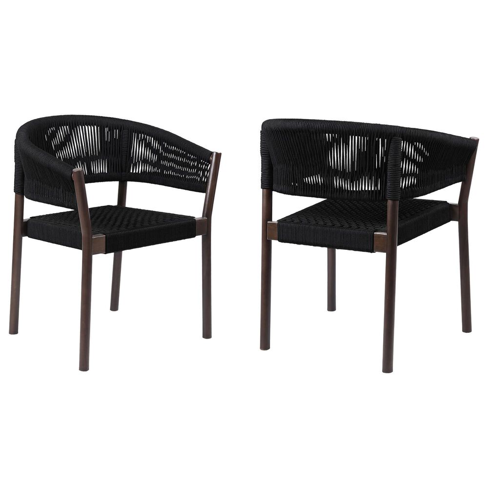 Blue River Doris Patio Dining Chair in Dark Eucalyptus and Black (Set of 2), , large