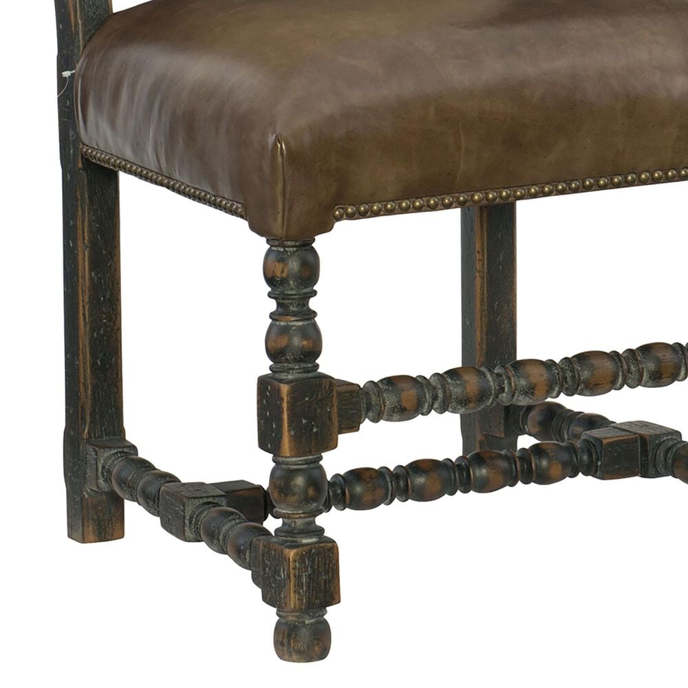 Hooker Furniture Hill Country Side Chair with Brown and Beige Cushion in Anthracite Black &#40;Set of 2&#41;, , large
