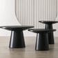 HOMLUX 20"W Round Wood Console Table Contemporary Pedestal Design in Ebony Black, , large