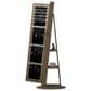 GigaCloud Swivel Jewelry Cabinet with Full Length Mirror and Locking Mechanism in Brown, , large