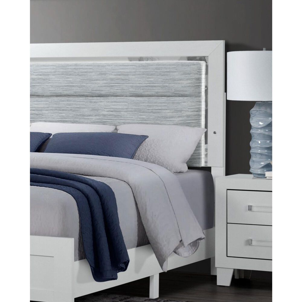Global Furniture USA Luccia King Bed with LED in White, , large