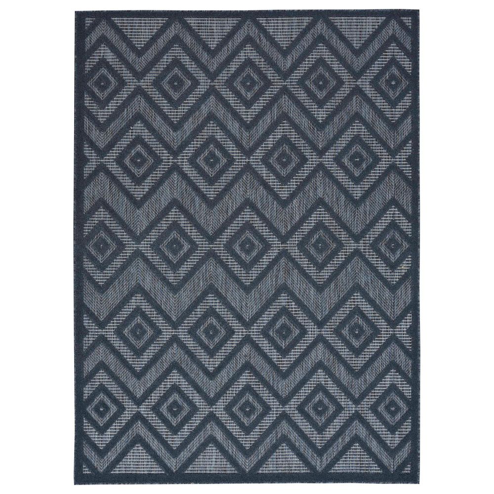 Nourison Versatile 9" x 12" Navy Blue Indoor/Outdoor Area Rug, , large