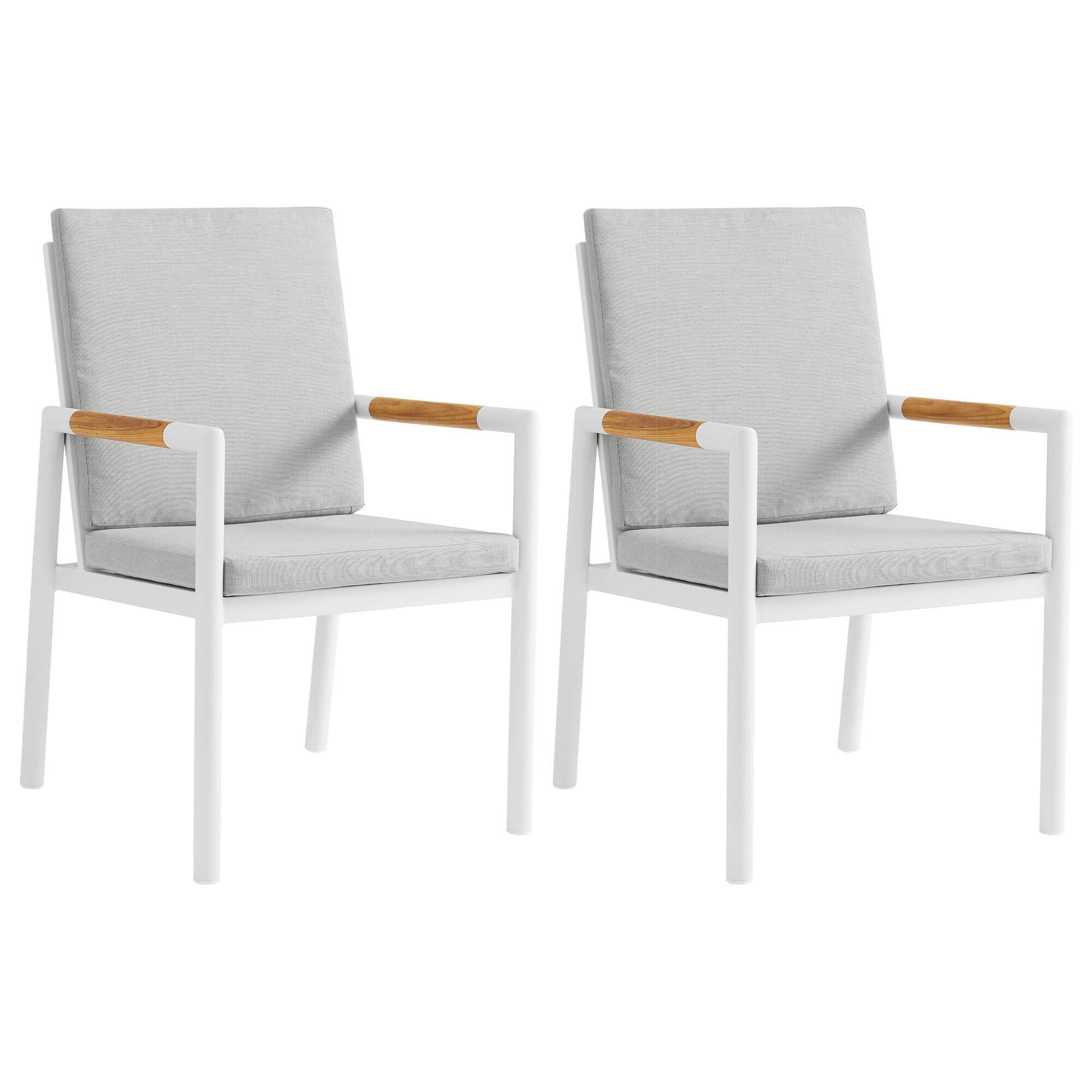 Blue River Royal Patio Dining Chair in White Set of 2 NFM